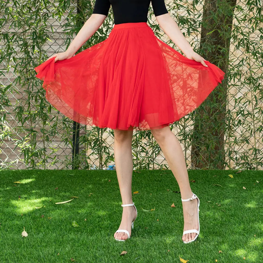 Dreamy Tulle Skirt for Lovers Soulmates & Friends | same ANTHEM - Red / Free Size - Skirt