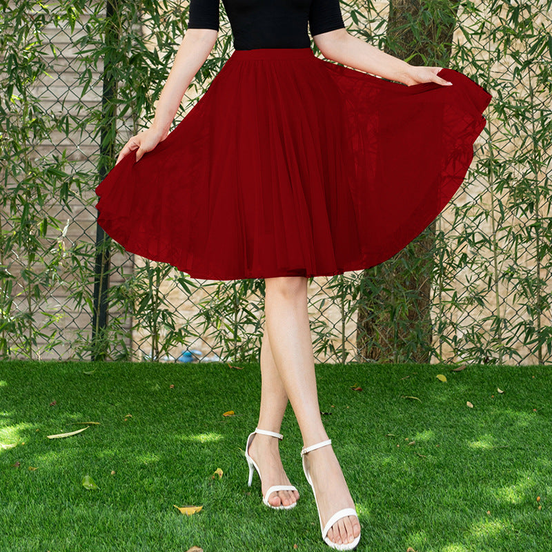 Dreamy Tulle Skirt for Lovers Soulmates & Friends | same ANTHEM - Wine Red / Free Size - Skirt
