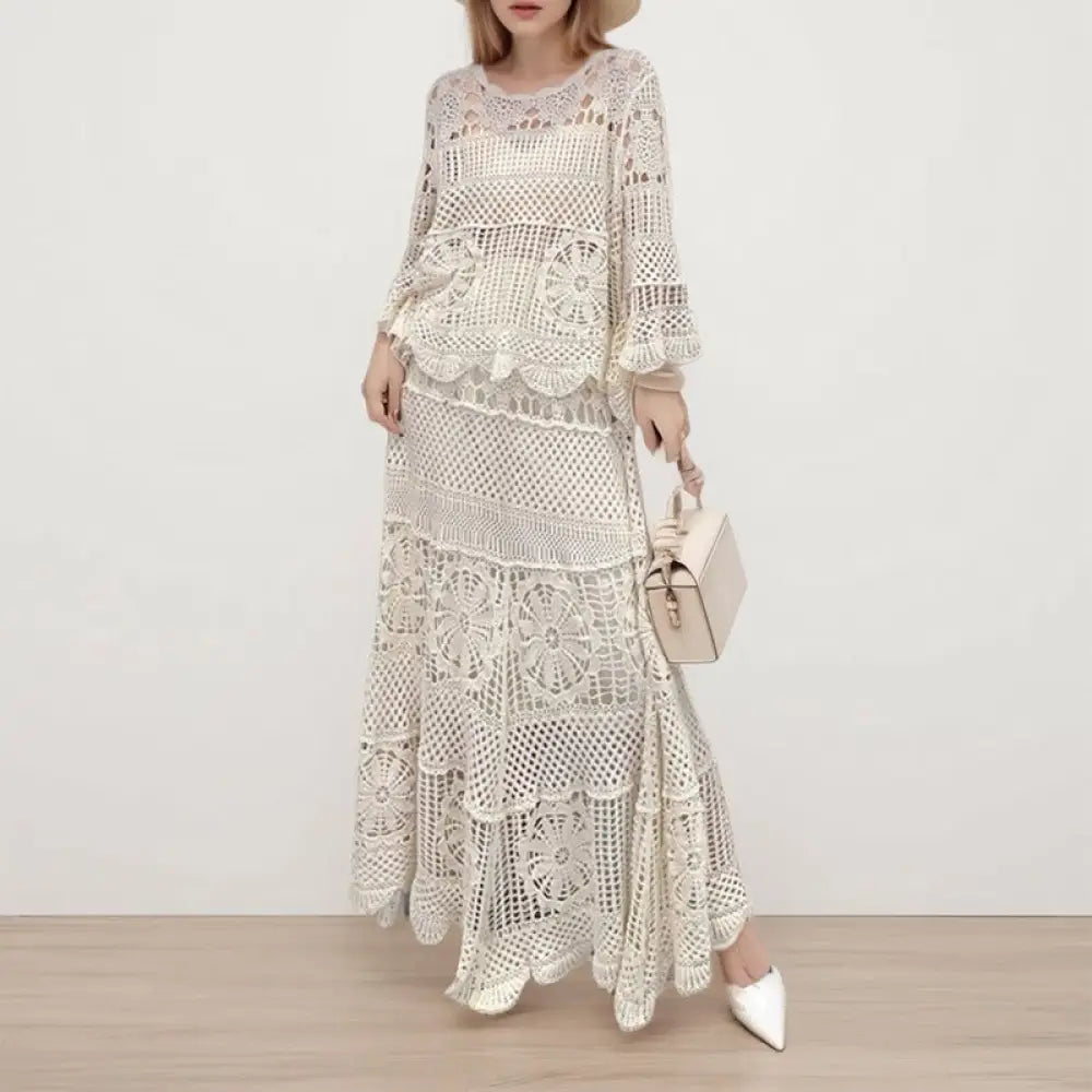 Dreamy Two-Piece Skirt Set – same ANTHEM - Beige / One Size