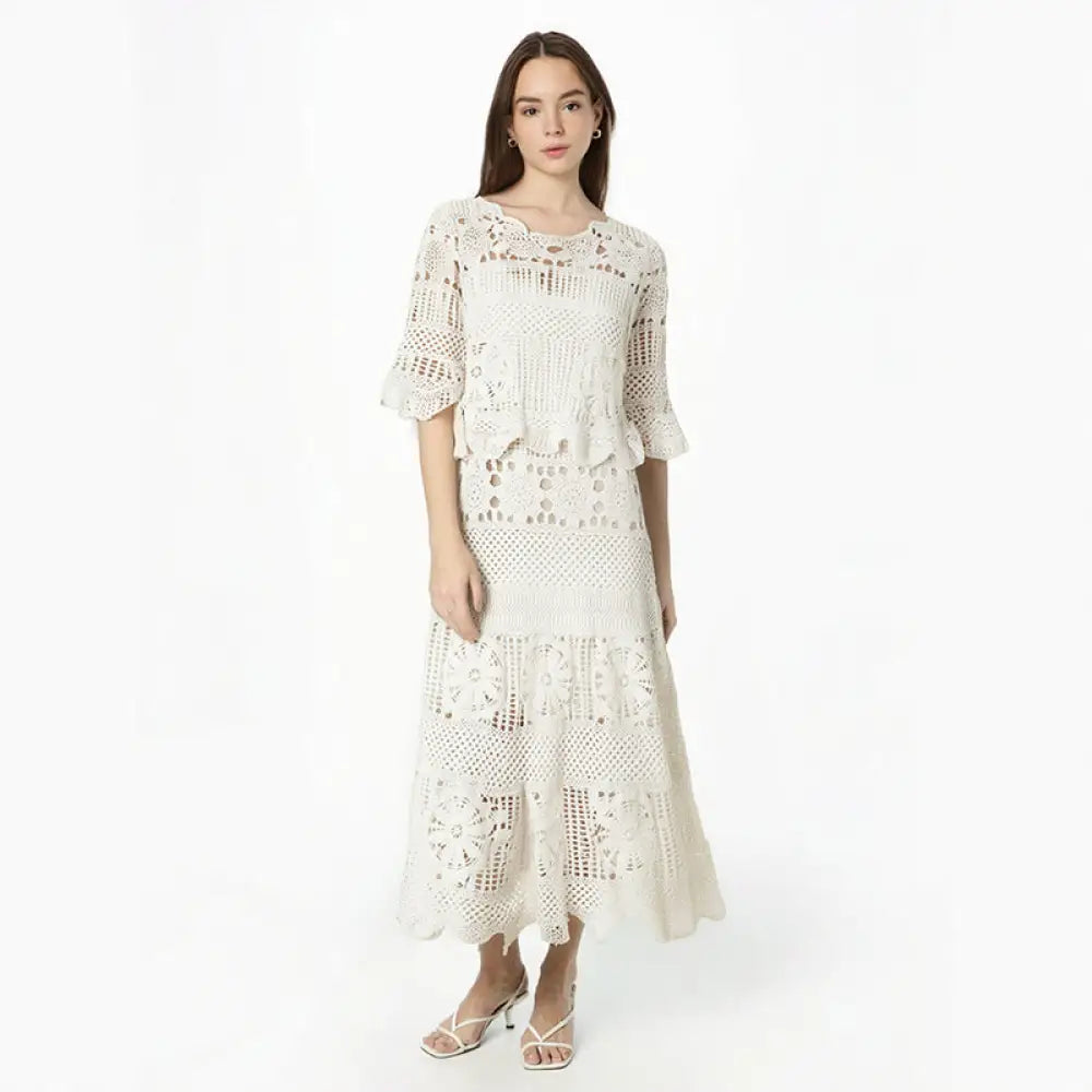 Dreamy Two-Piece Skirt Set – same ANTHEM - Beige / One Size