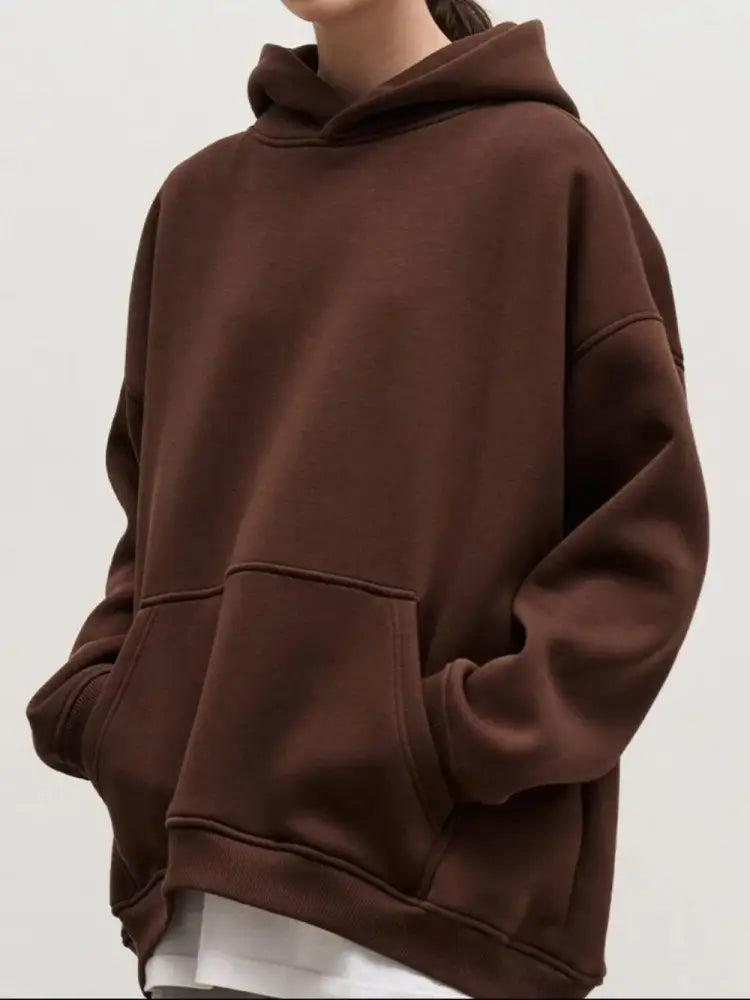 Dropped Shoulder Hoodie – same ANTHEM | Streetwear for Soulmates & Lovers - Chocolate / S