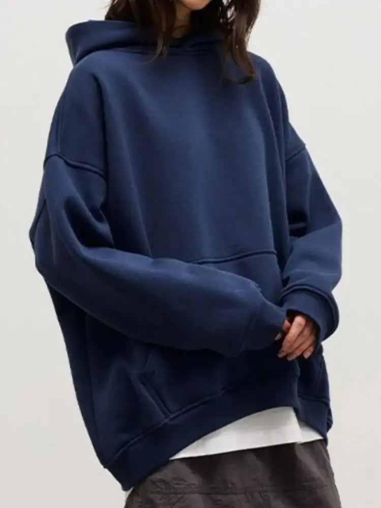 Dropped Shoulder Hoodie – same ANTHEM | Streetwear for Soulmates & Lovers - Navy / L