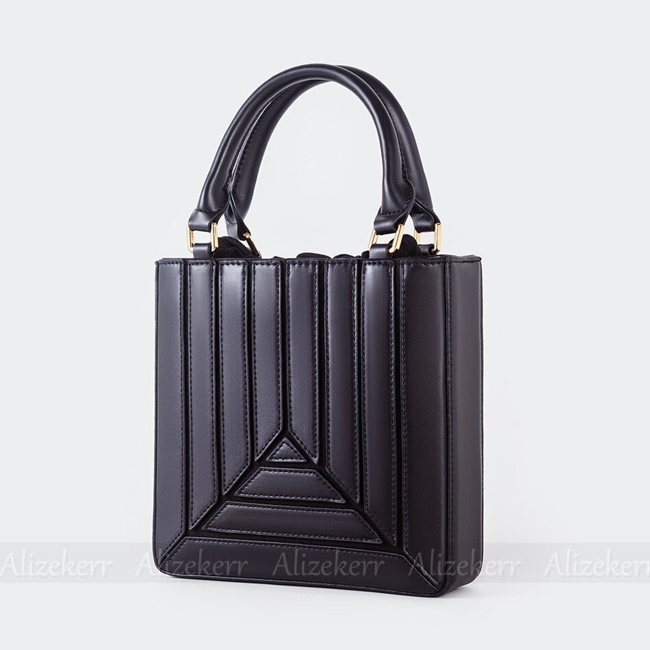 Elegant Color Block Shoulder Bag – Soulmate Style | same ANTHEM. - Black / L22 x W5.5 x H21cm