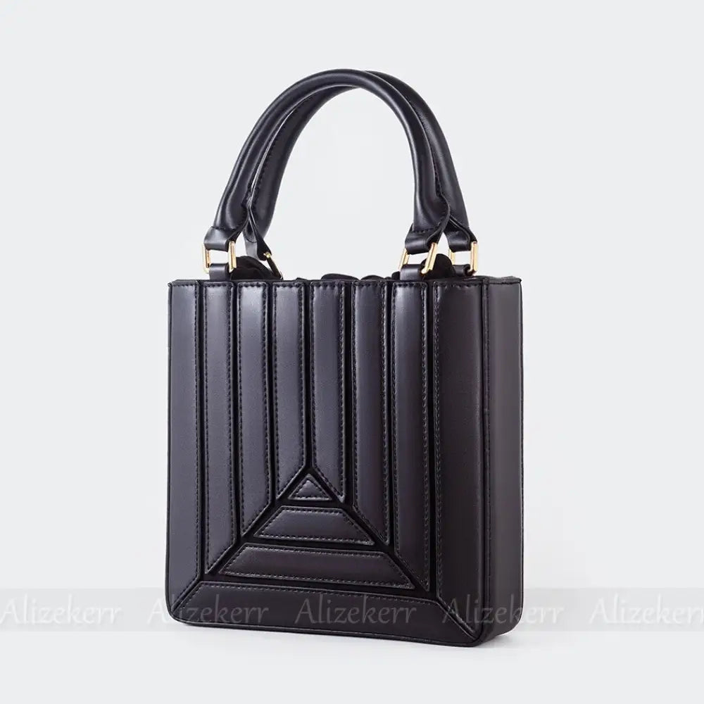 Elegant Color Block Shoulder Bag – Soulmate Style | same ANTHEM. - Black / L22 x W5.5 x H21cm