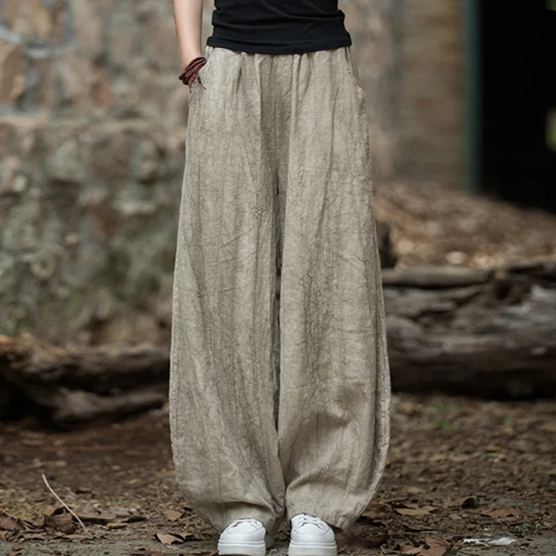 Elegant Cotton Linen Baggy Cargo Pants – Casual Boho Chic for Free Spirits | Same ANTHEM