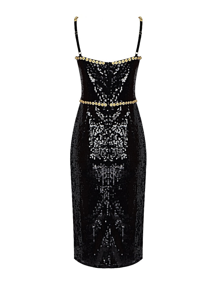 Elegant Crystal Sequin Dinner Dress | same ANTHEM.