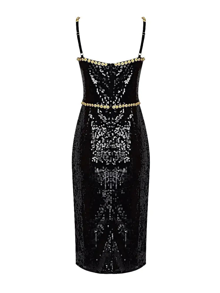 Elegant Crystal Sequin Dinner Dress | same ANTHEM.