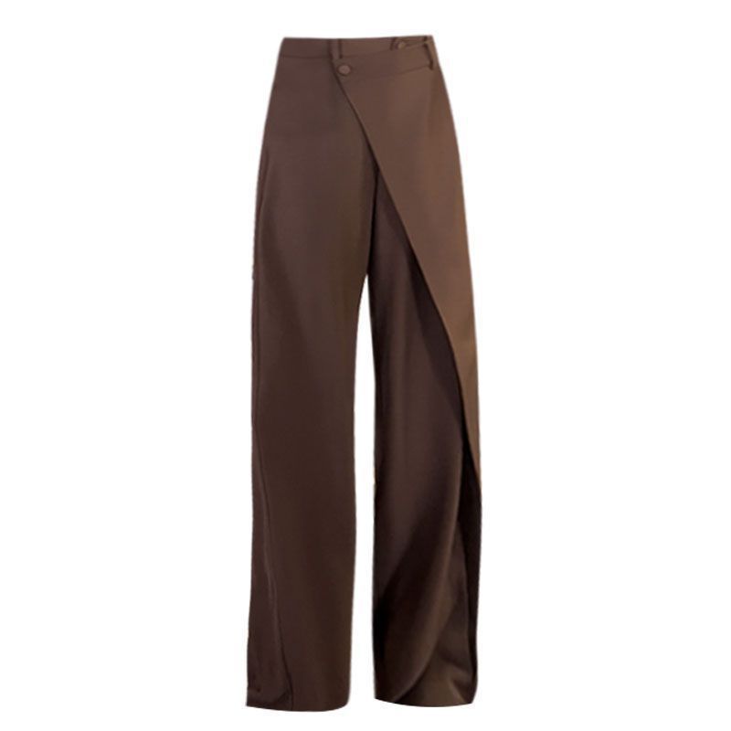 Elegant Irregular Wide Leg Pants - Chic & Loose | same ANTHEM - Brown / L