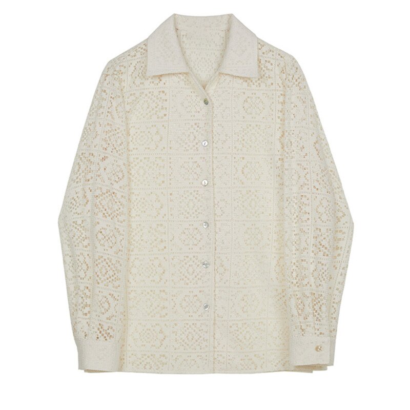 Elegant Lace Blouse | same ANTHEM. - Apricot / L