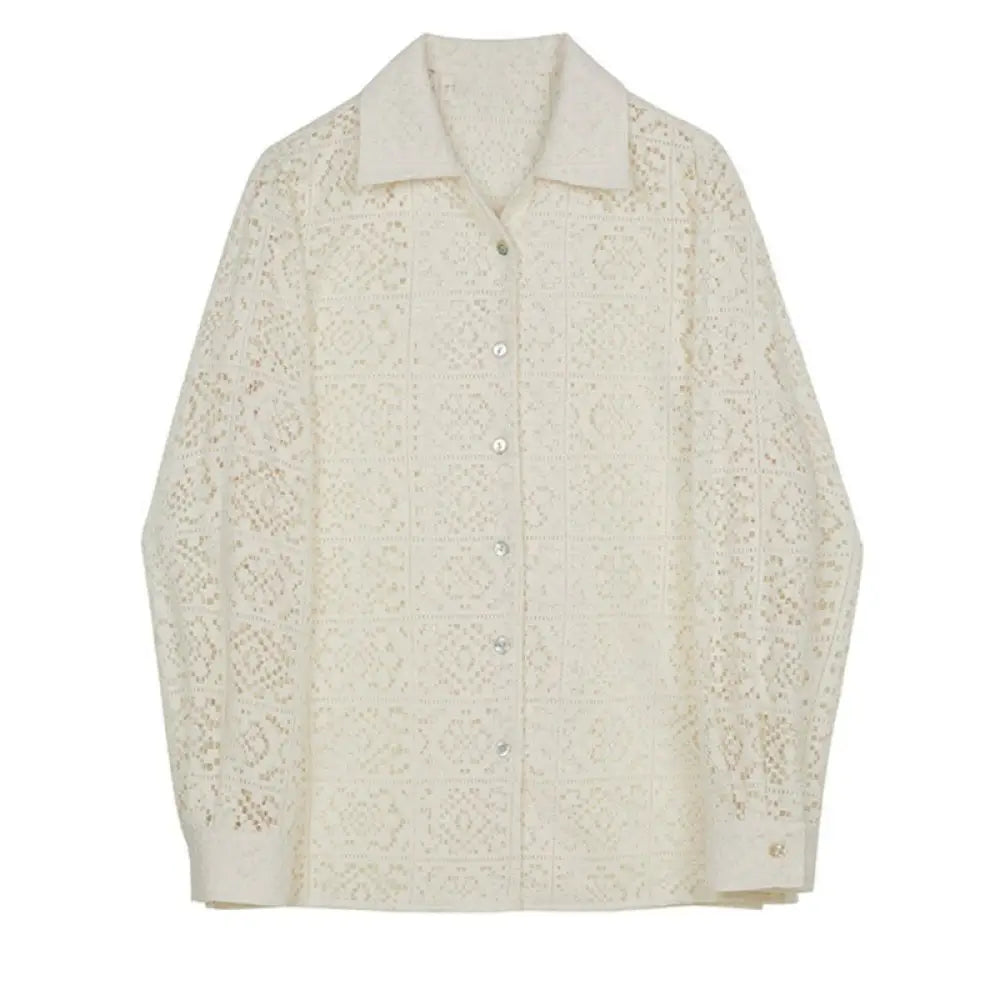 Elegant Lace Blouse | same ANTHEM. - Apricot / M