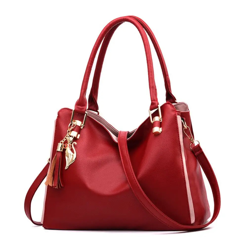 Elegant Large Capacity Handbag – Streetwear for Soulmates | same ANTHEM - claret