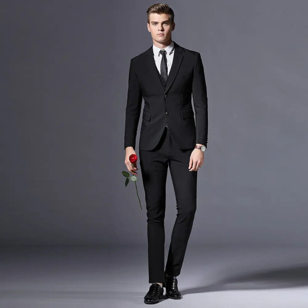 Elegant Men’s Suit for Weddings & Dinner Parties | Tailored Streetwear | same ANTHEM - Black / 3XL