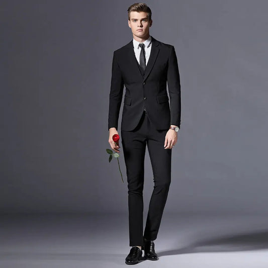 Elegant Men’s Suit for Weddings & Dinner Parties | Tailored Streetwear | same ANTHEM - Black / 3XL