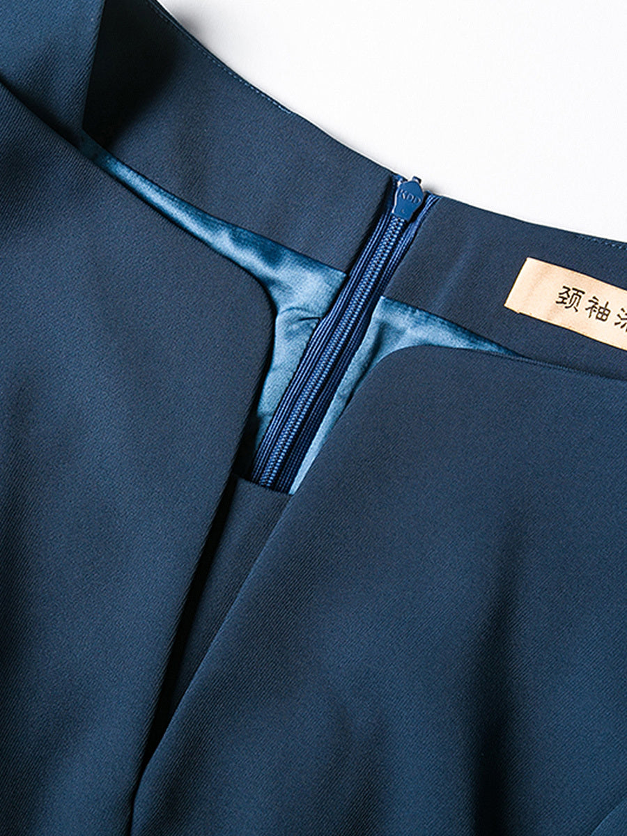 Formal Temperament Elegant And Intellectual Mid-sleeve Red Dress Women - Bag