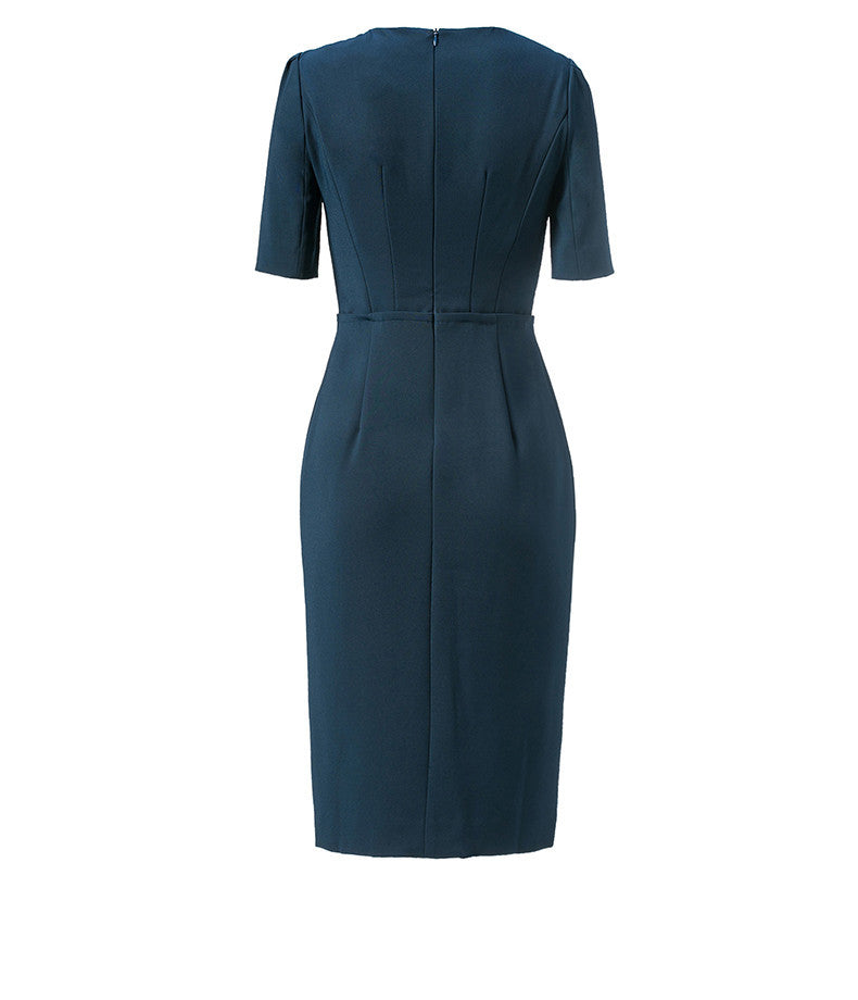 Formal Temperament Elegant And Intellectual Mid-sleeve Red Dress Women - Bag