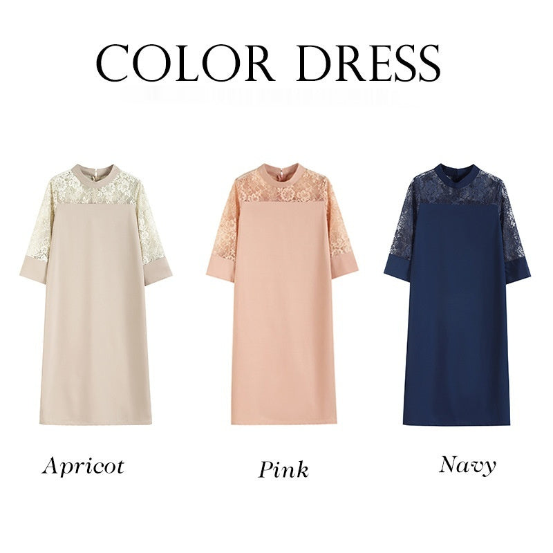 Elegant Navy Boho Lace Dress | Vintage Romantic & Slimming Irregular Hem Dress