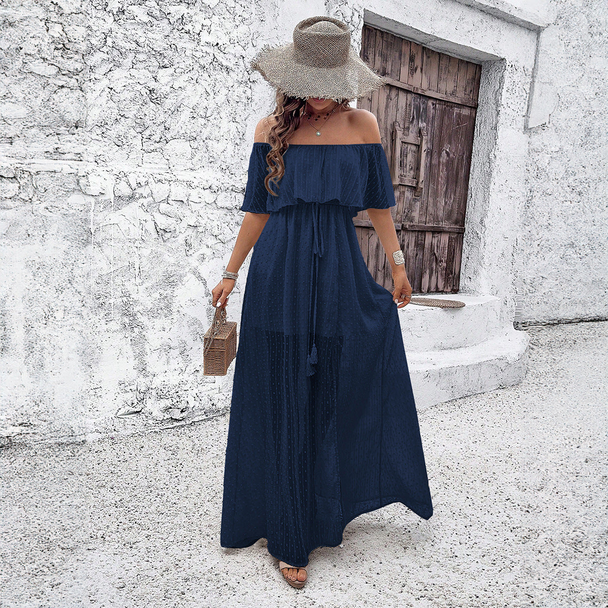 Elegant Off-Shoulder Lover’s Dress | same ANTHEM® - Navy blue / L - Dress