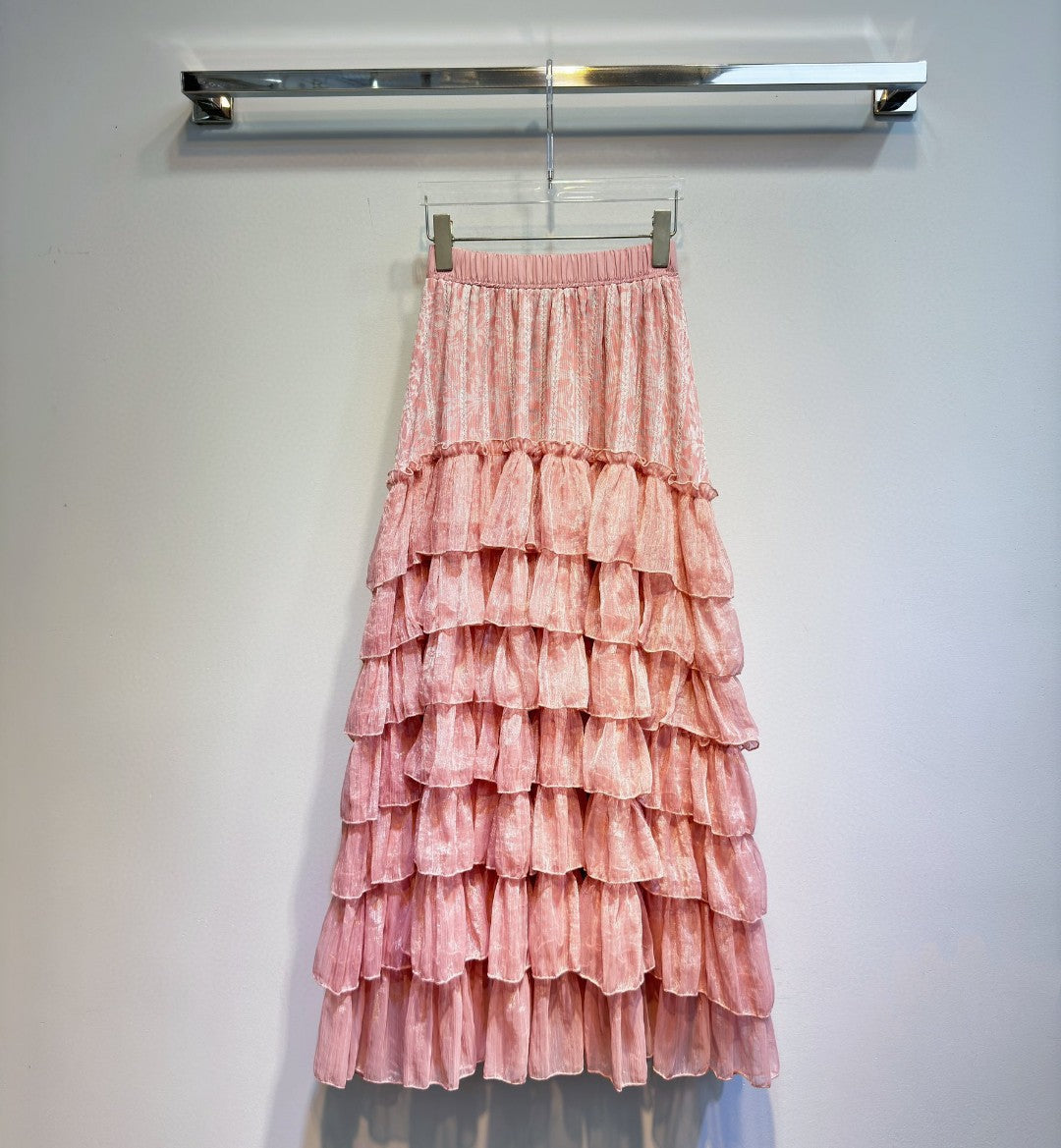 Elegant Patchwork Mesh Skirt | same ANTHEM® - PINK / S