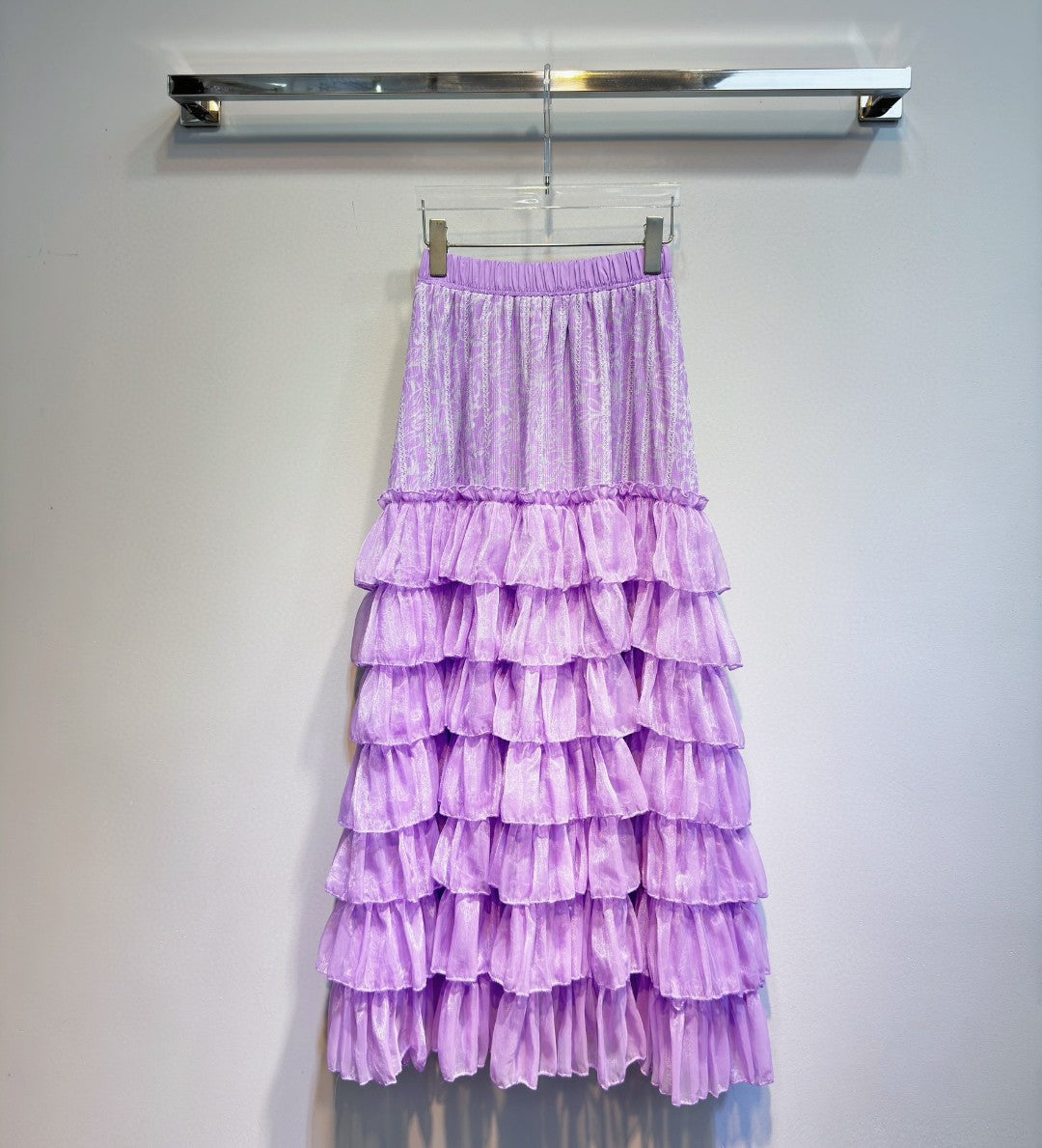 Elegant Patchwork Mesh Skirt | same ANTHEM® - PURPLE / S