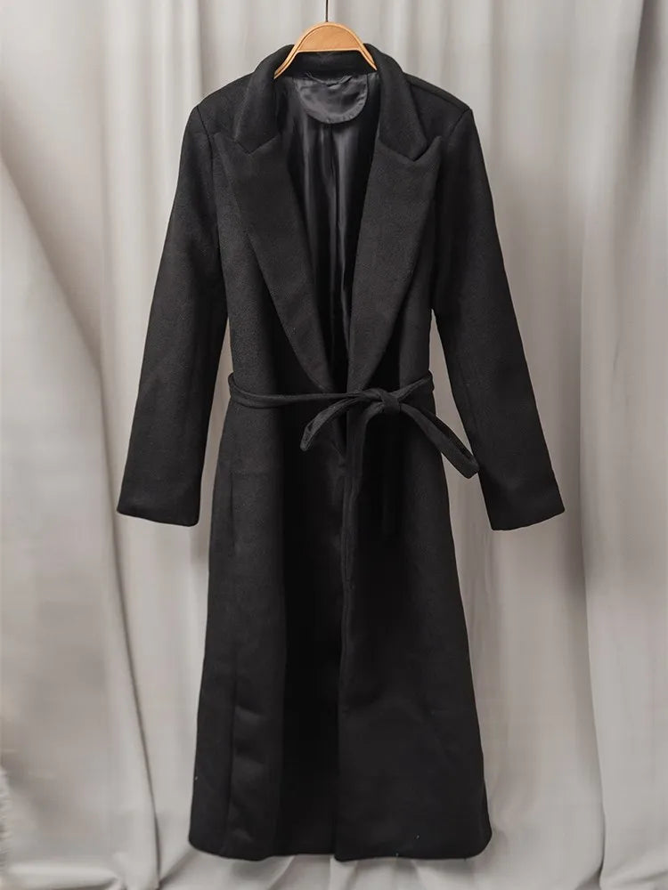 Elegant Vintage Trench Coat Women | Notched Collar Lace-Up | soulmate wear | same ANTHEM
