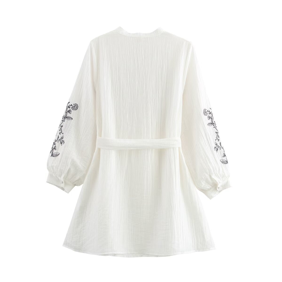 Embroidered Chiffon V-Neck Dress – Loose Romantic Streetwear | same ANTHEM