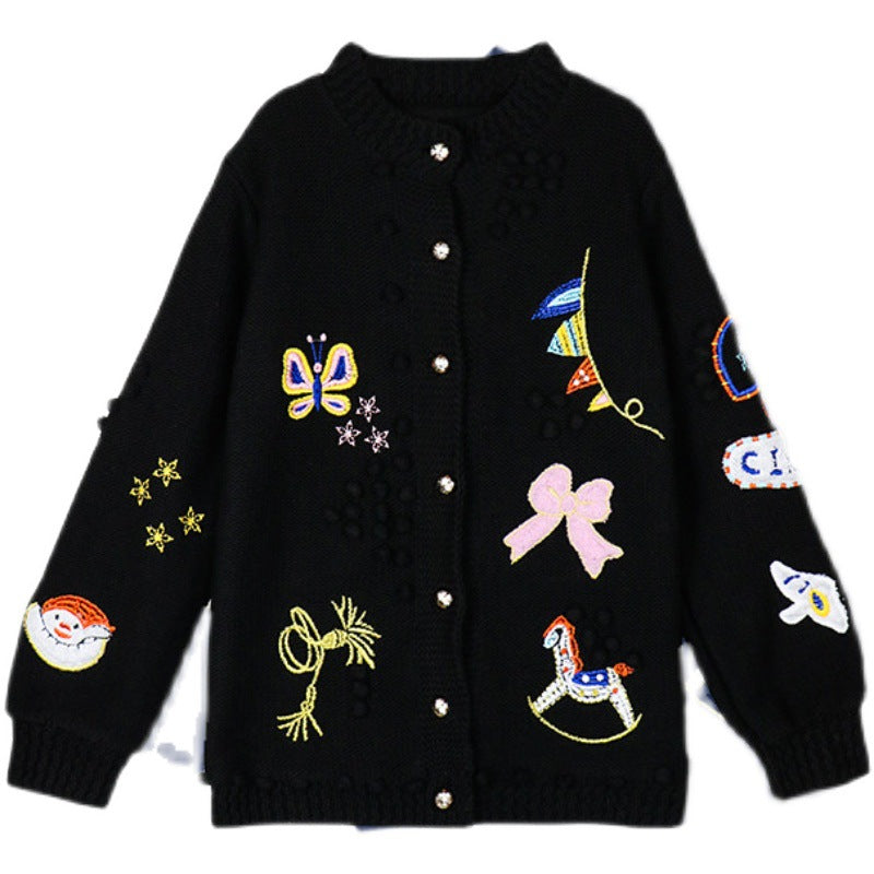 Embroidered Crochet Knit Cardigan – Dreamy Streetwear for Soulmates | same ANTHEM