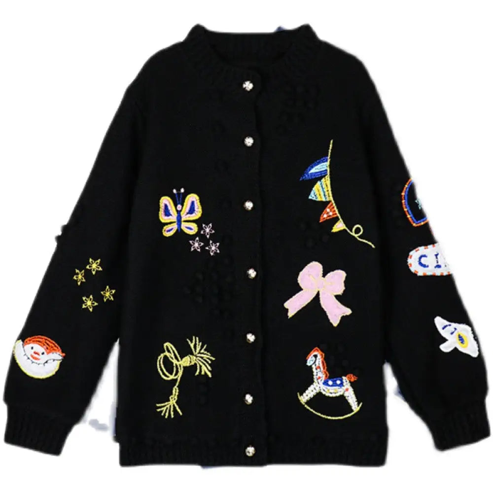 Embroidered Crochet Knit Cardigan – Dreamy Streetwear for Soulmates | same ANTHEM