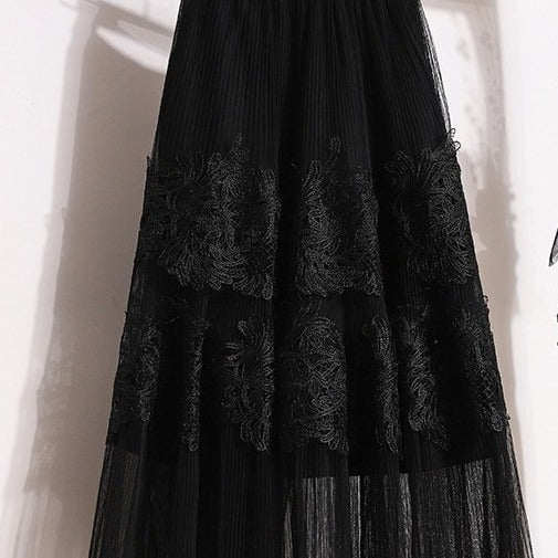 Embroidered Floral Lace Pleated A-Line Cake Midi Skirt | Made for Lovers & Friends | Wear Your Style Sing the Same