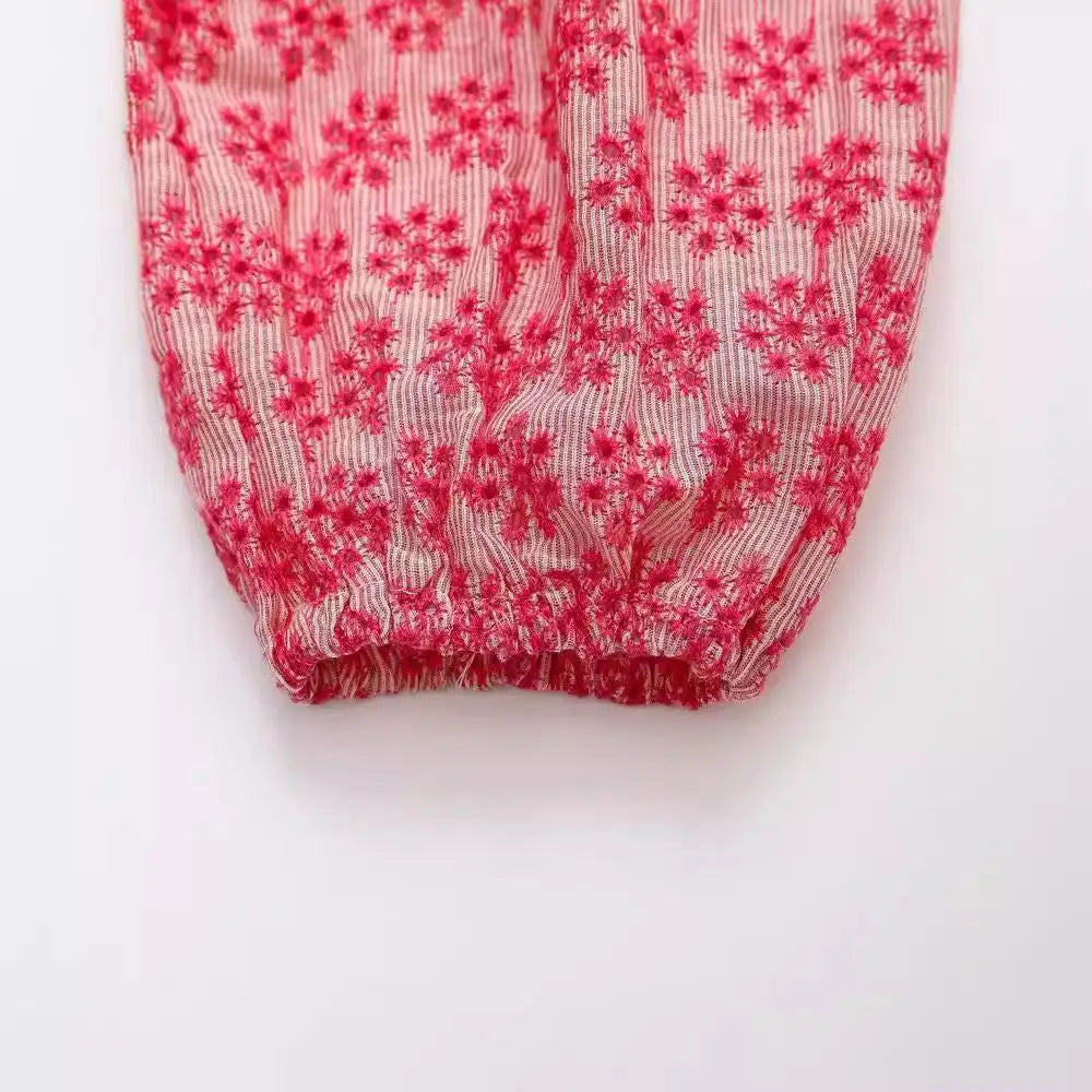 Embroidered Hollow-Out Short Top – Boho Chic & Dreamy | same ANTHEM