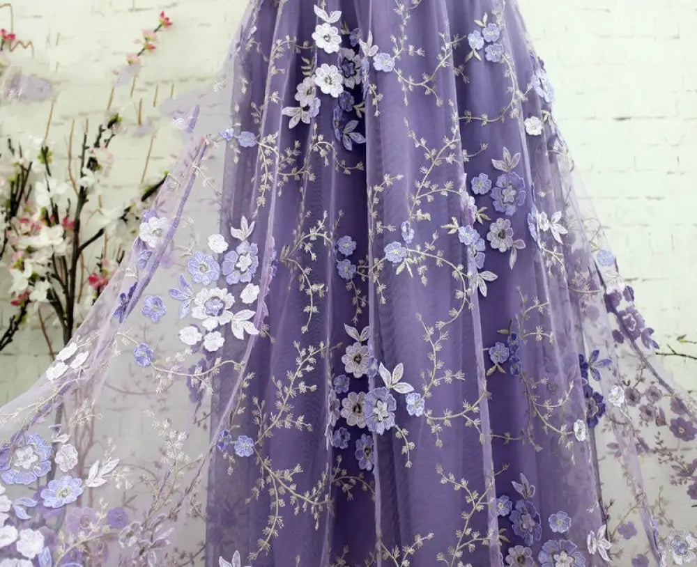 Embroidered Mesh Skirt | same ANTHEM. - Violet / One size - Skirt