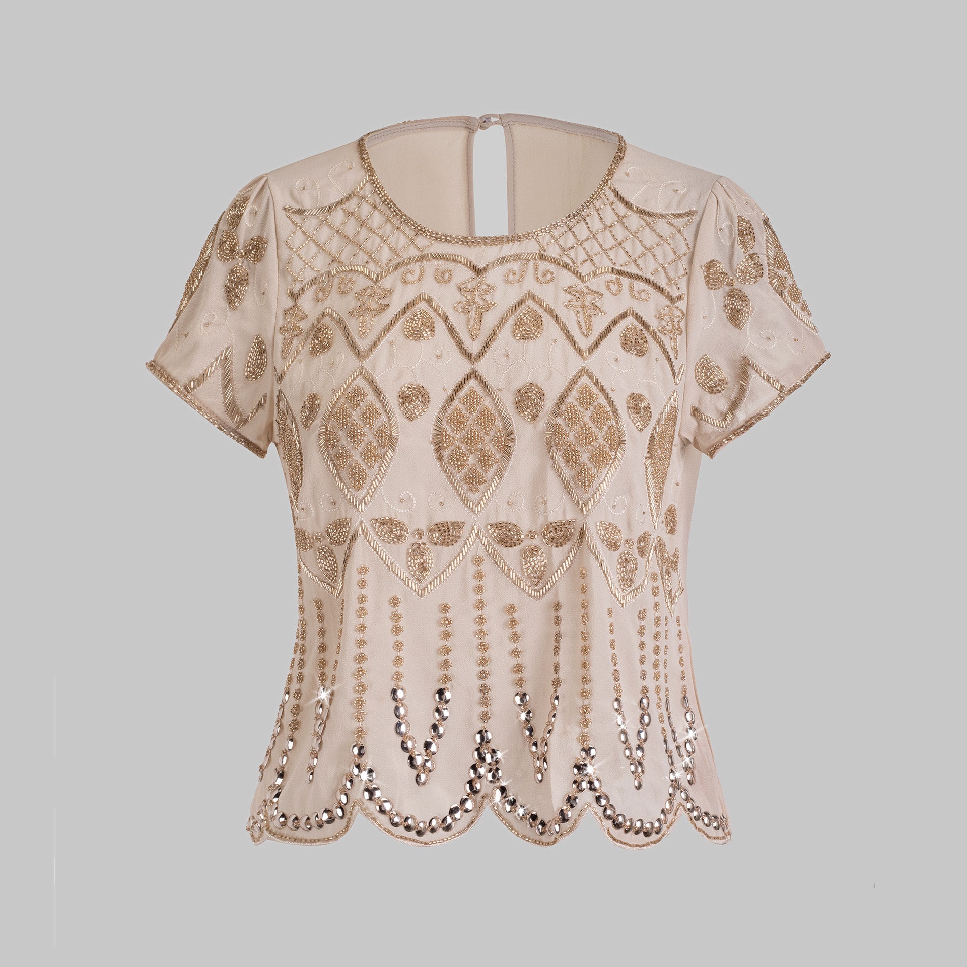 Embroidered Sequined Blouse | same ANTHEM. - Skin Color / S