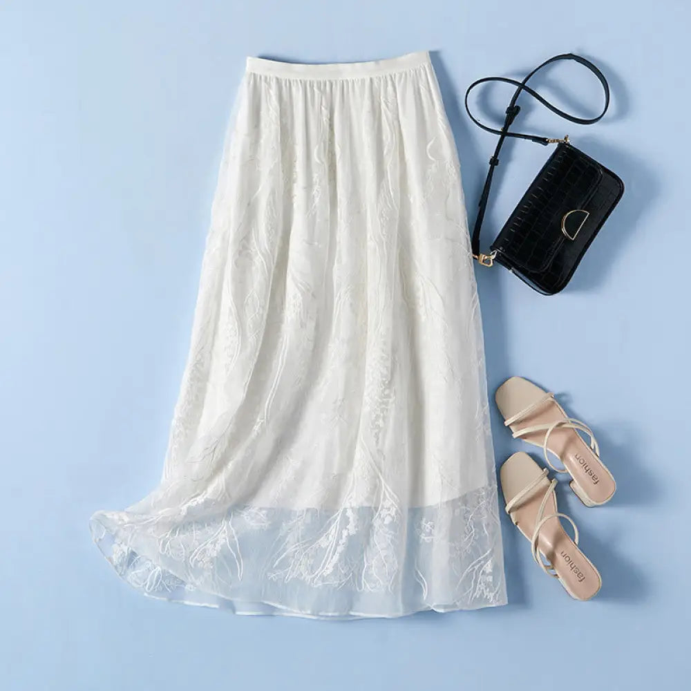 Embroidery Fairy Silk Skirt – French Style Romantic Tulle Skirt | Made for Lovers & Friends | Wear Your Style Sing