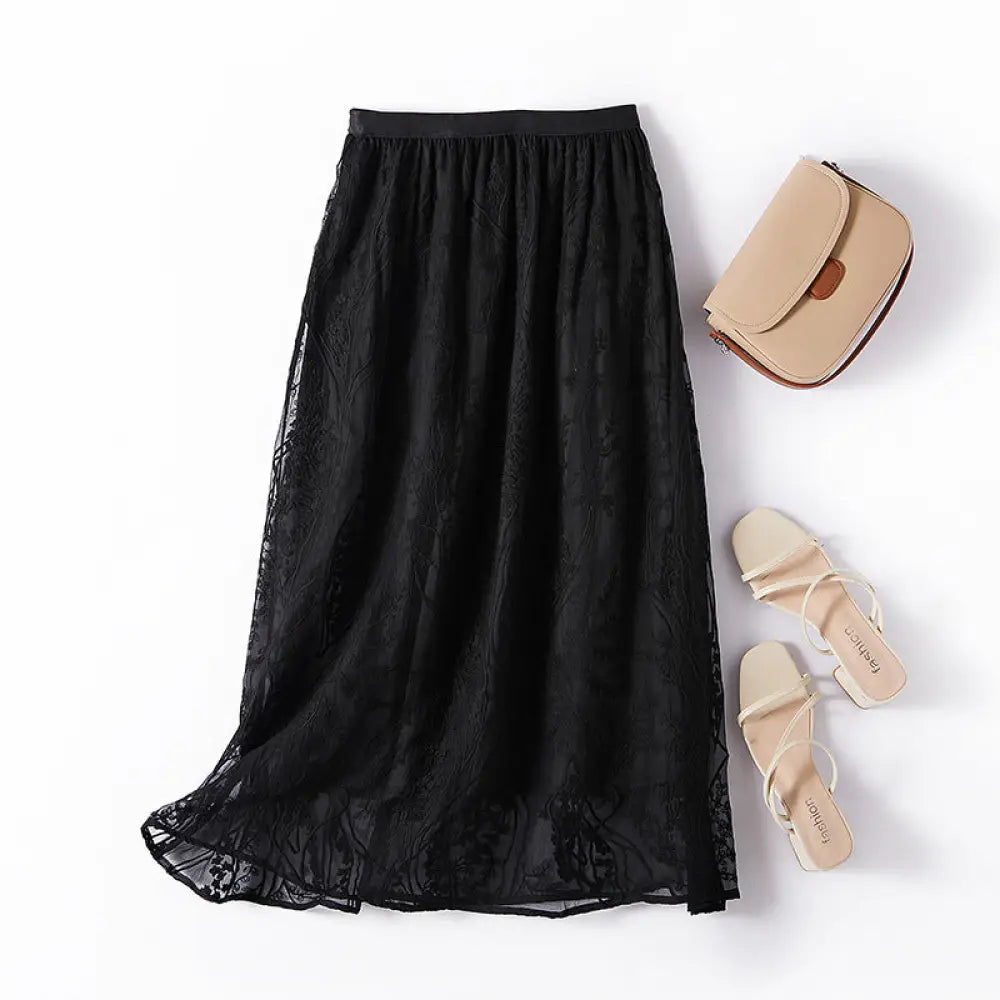 Embroidery Fairy Silk Skirt – French Style Romantic Tulle Skirt | Made for Lovers & Friends | Wear Your Style Sing
