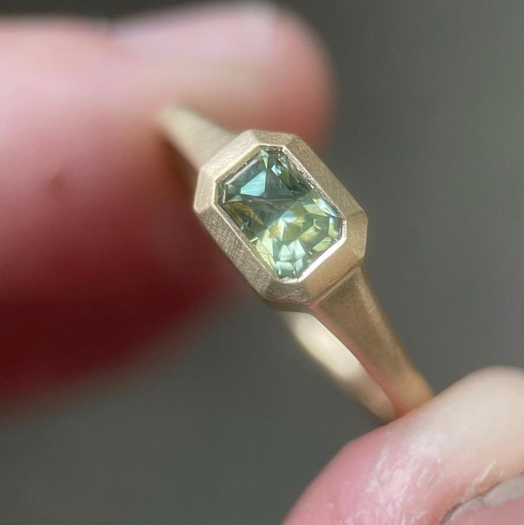Emerald Honeycomb Zircon Ring | Boho Statement Jewelry | Same Anthem