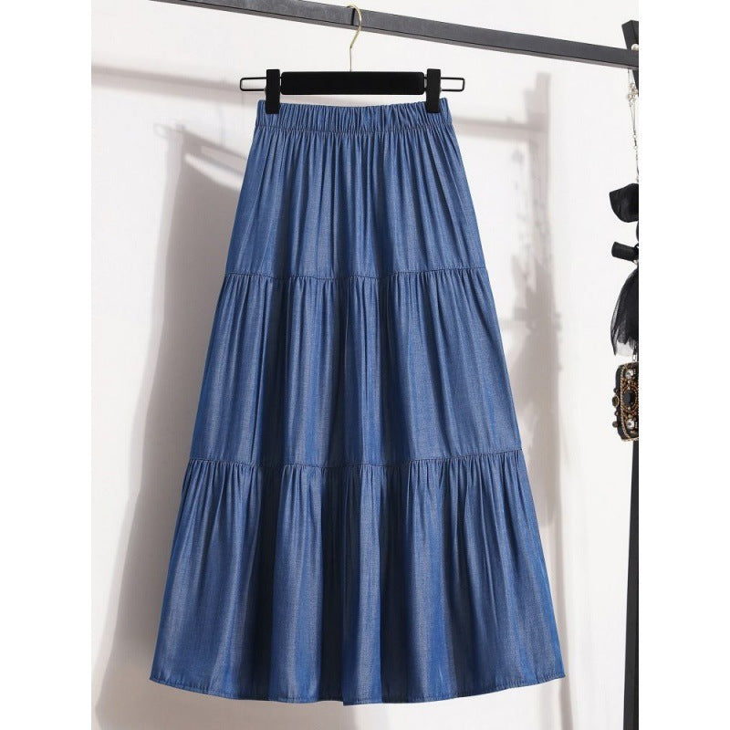 encel A-Line Denim Skirt – Dreamy Silky Style for Soulmates | Same ANTHEM