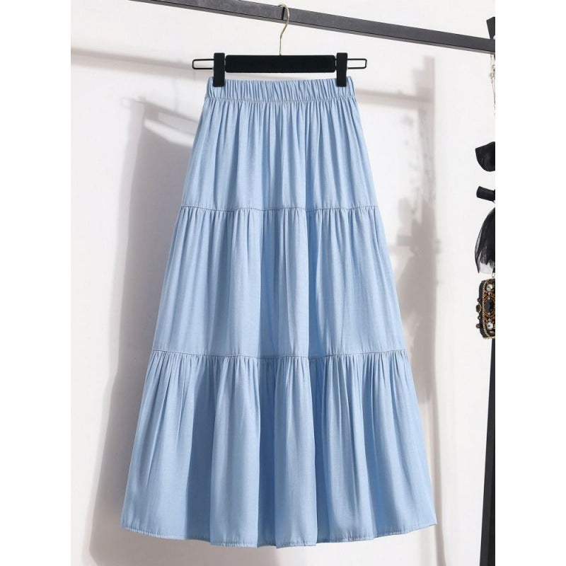 encel A-Line Denim Skirt – Dreamy Silky Style for Soulmates | Same ANTHEM