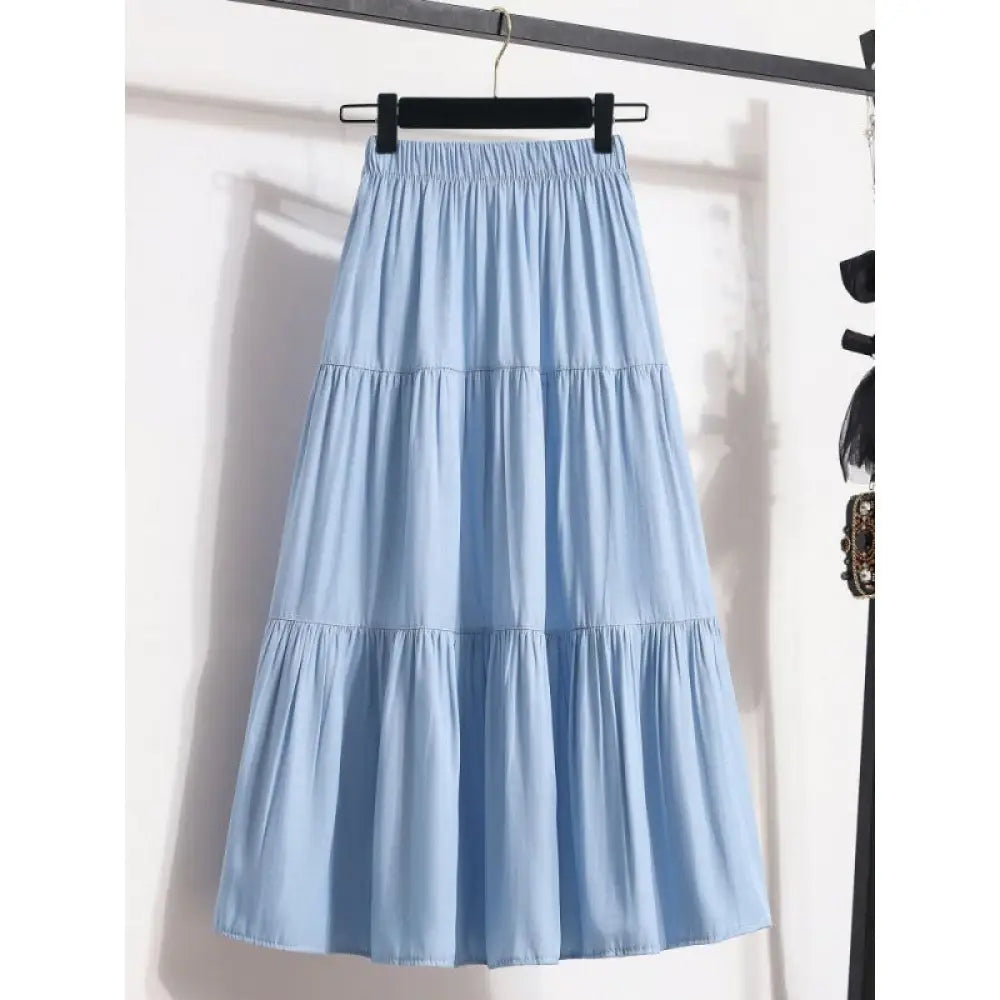 encel A-Line Denim Skirt – Dreamy Silky Style for Soulmates | Same ANTHEM