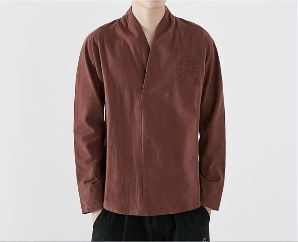 Ereganto Men’s Shirt – Soulmate Streetwear with French-Japanese Vibes | same ANTHEM - Caramel / 2XL - Bag