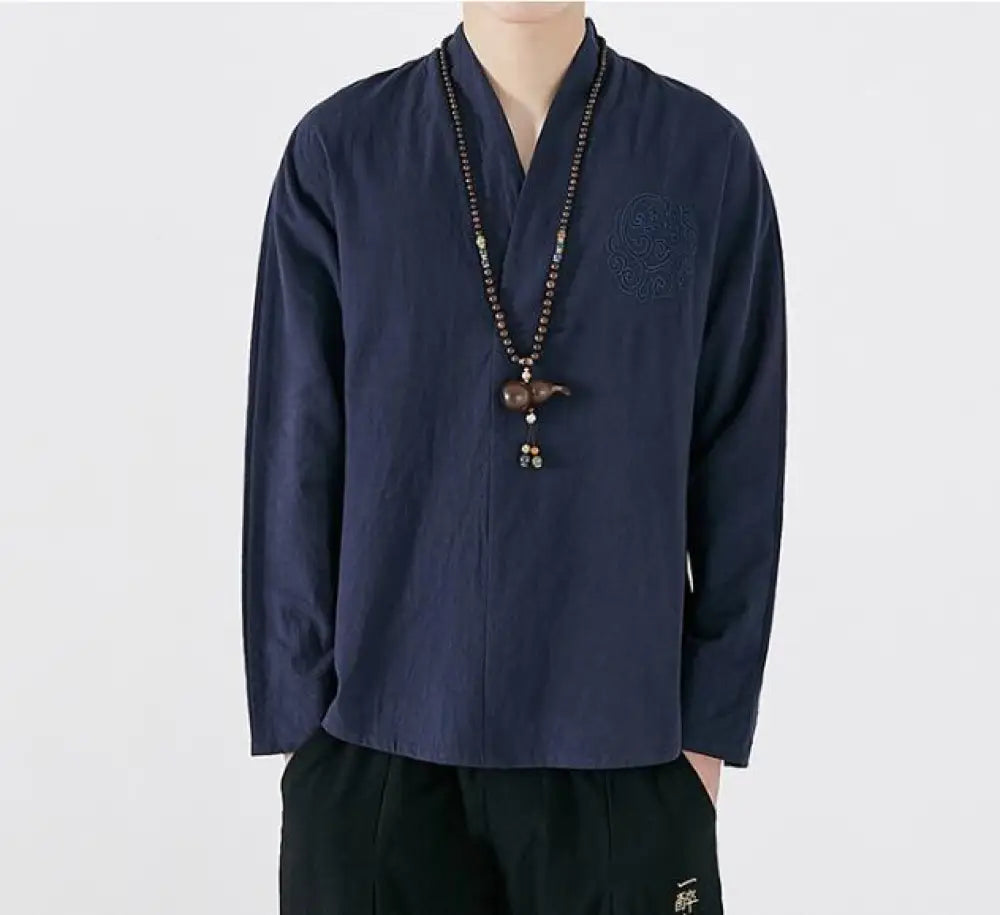 Ereganto Men’s Shirt – Soulmate Streetwear with French-Japanese Vibes | same ANTHEM - Navy blue / 2XL - Bag