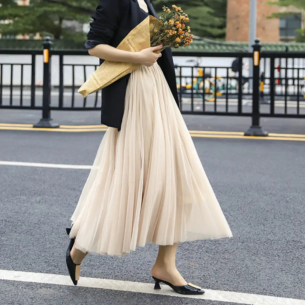 Ethereal Tulle Skirt – Whimsical Romantic Skirt for Parties & Special Occasions | Same ANTHEM - Apricot / Free Size