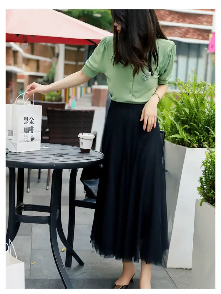 Ethereal Tulle Skirt – Whimsical Romantic Skirt for Parties & Special Occasions | Same ANTHEM - Black / Free Size