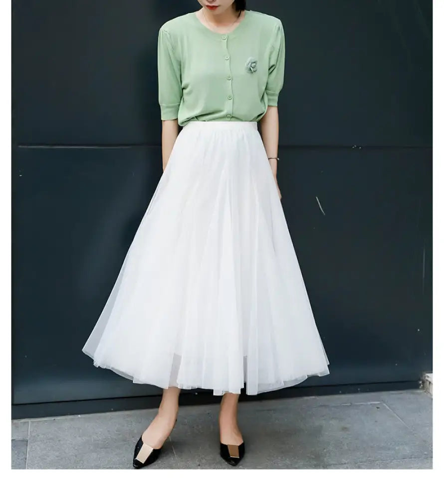 Ethereal Tulle Skirt – Whimsical Romantic Skirt for Parties & Special Occasions | Same ANTHEM - White / Free Size