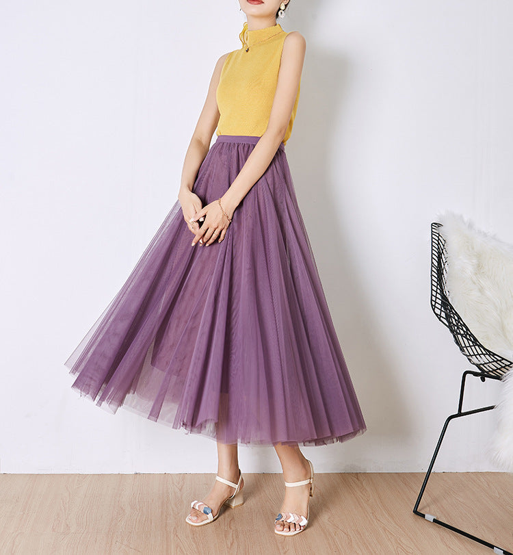 Ethereal Tulle Skirt – Whimsical Romantic Skirt for Parties & Special Occasions | Same ANTHEM - Dark Purple / Free Size