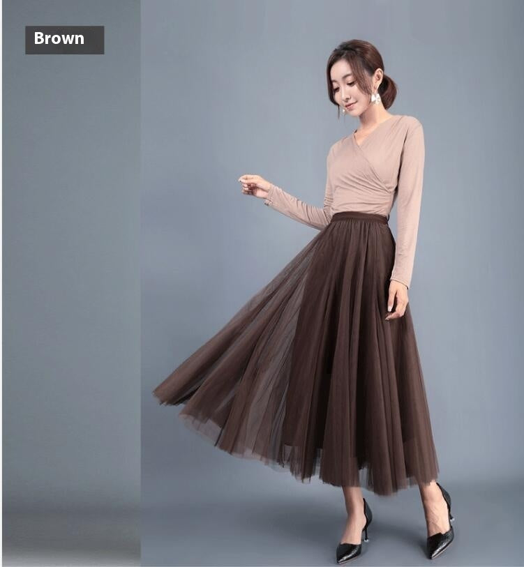 Ethereal Tulle Skirt – Whimsical Romantic Skirt for Parties & Special Occasions | Same ANTHEM - Coffee / Free Size