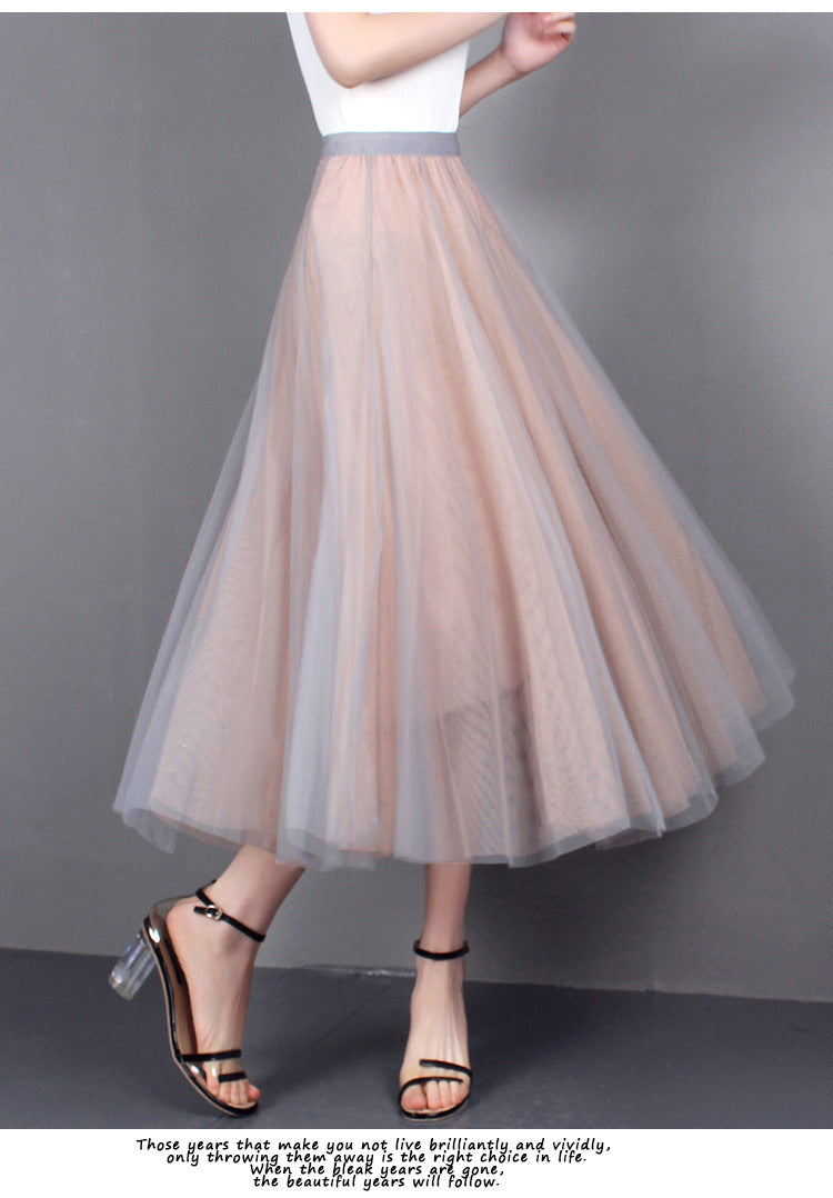 Ethereal Tulle Skirt – Whimsical Romantic Skirt for Parties & Special Occasions | Same ANTHEM - Blue Apricot / Free Size