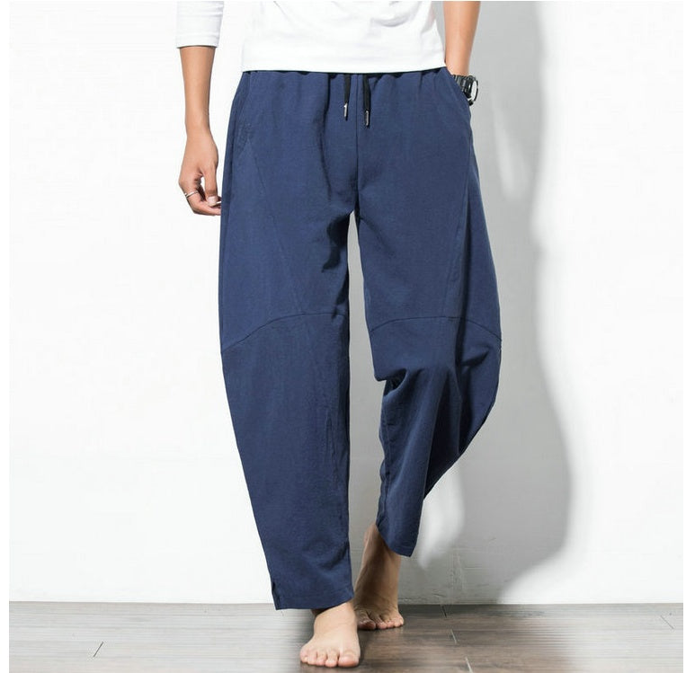 Ethnic Style Cotton & Linen Harem Pants – Casual Soulmate Streetwear | same ANTHEM - Navy / 3XL - Pants