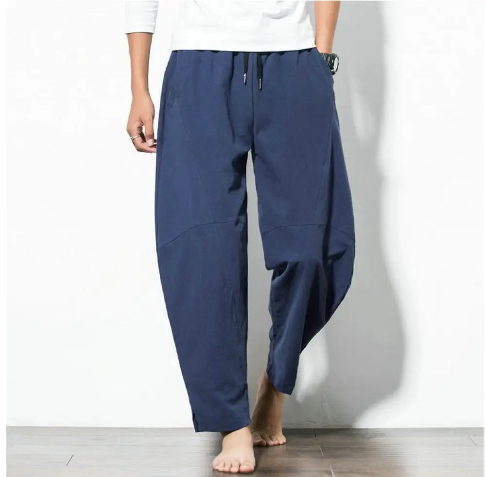 Ethnic Style Cotton & Linen Harem Pants – Casual Soulmate Streetwear | same ANTHEM - Navy / 3XL - Pants