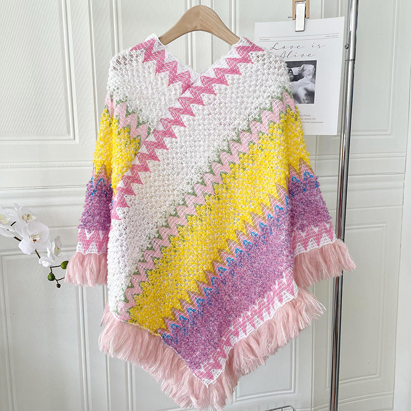 Ethnic Style Shawl Scarf | same ANTHEM. Soulmate Streetwear for Friends & Besties - Rainbow Yellow Purple