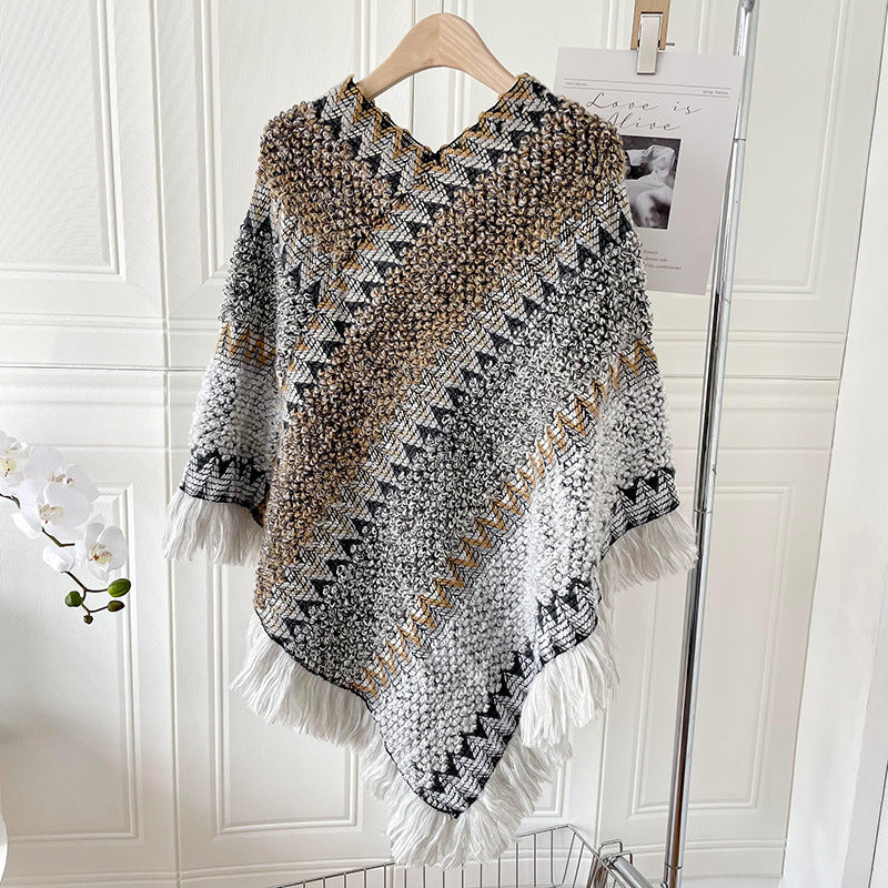 Ethnic Style Shawl Scarf | same ANTHEM. Soulmate Streetwear for Friends & Besties - Rainbow Gray