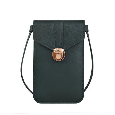 Everyday Crossbody Touchscreen Bag – same ANTHEM | For Soulmates & Style Seekers - Dark Green / 20cm X 12cm X 0.5cm